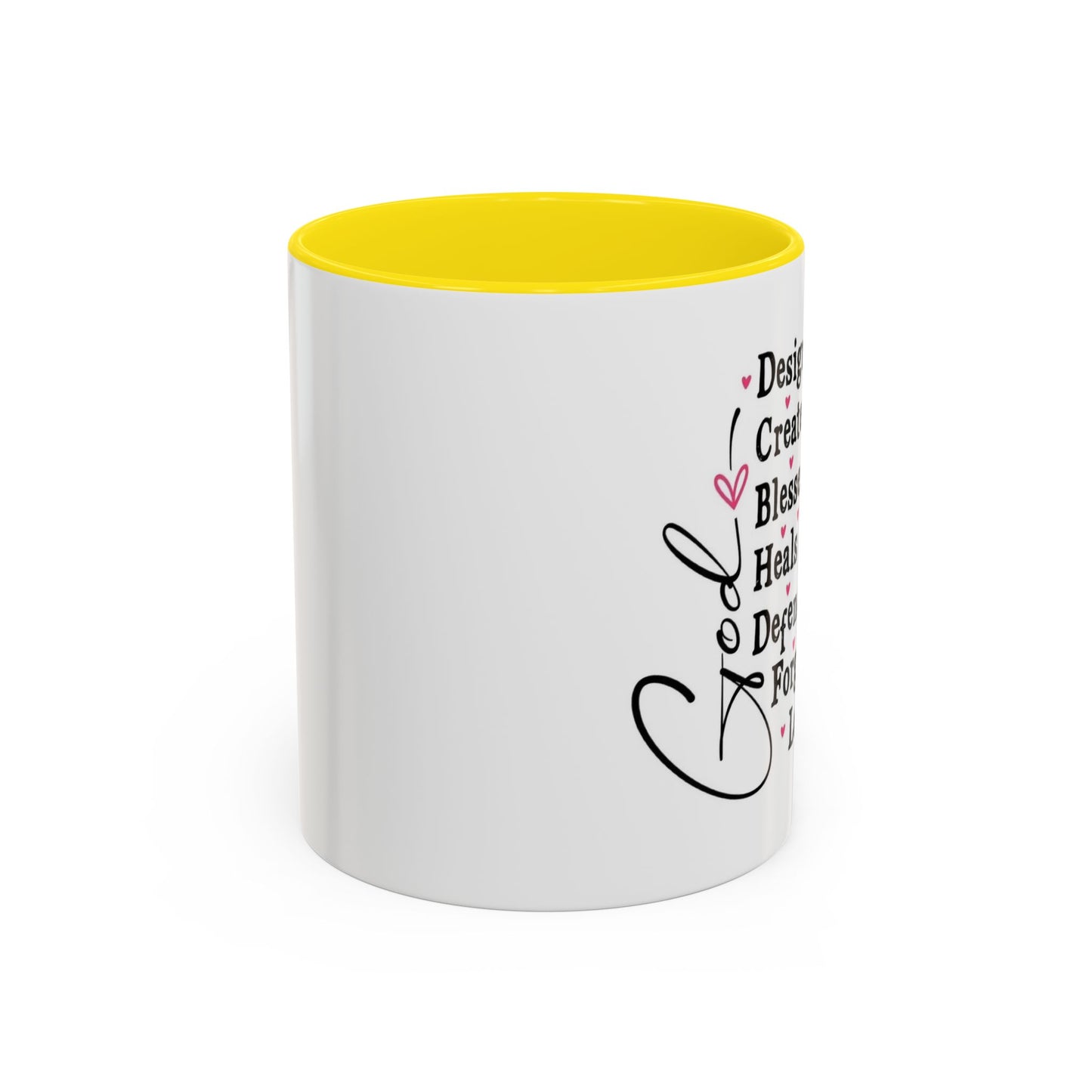 Coffee Mug — "God Designed Me, Created Me, Loves Me" Faith Prayer Accent Mug (11/15 oz)