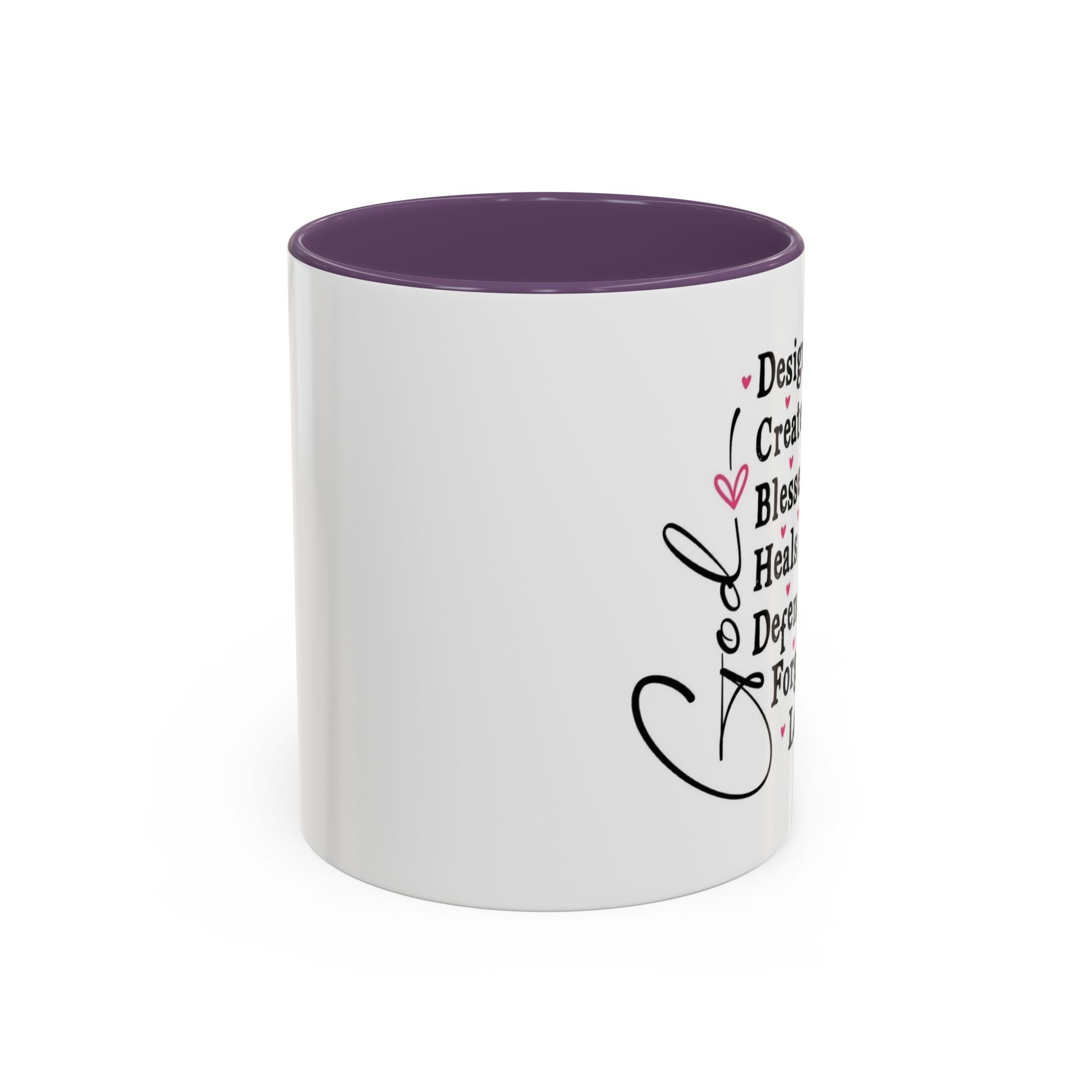 Coffee Mug — "God Designed Me, Created Me, Loves Me" Faith Prayer Accent Mug (11/15 oz)