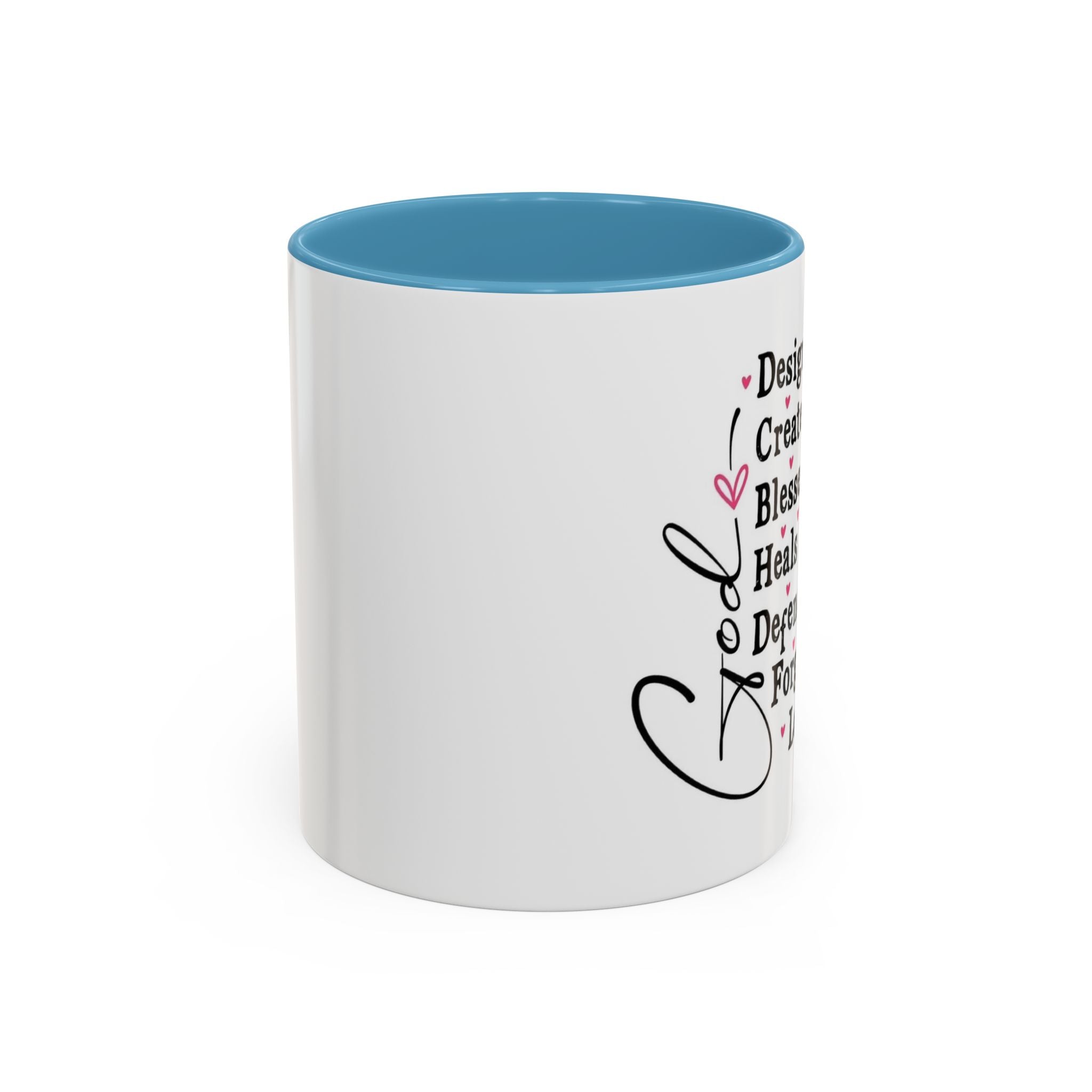 Coffee Mug — "God Designed Me, Created Me, Loves Me" Faith Prayer Accent Mug (11/15 oz)
