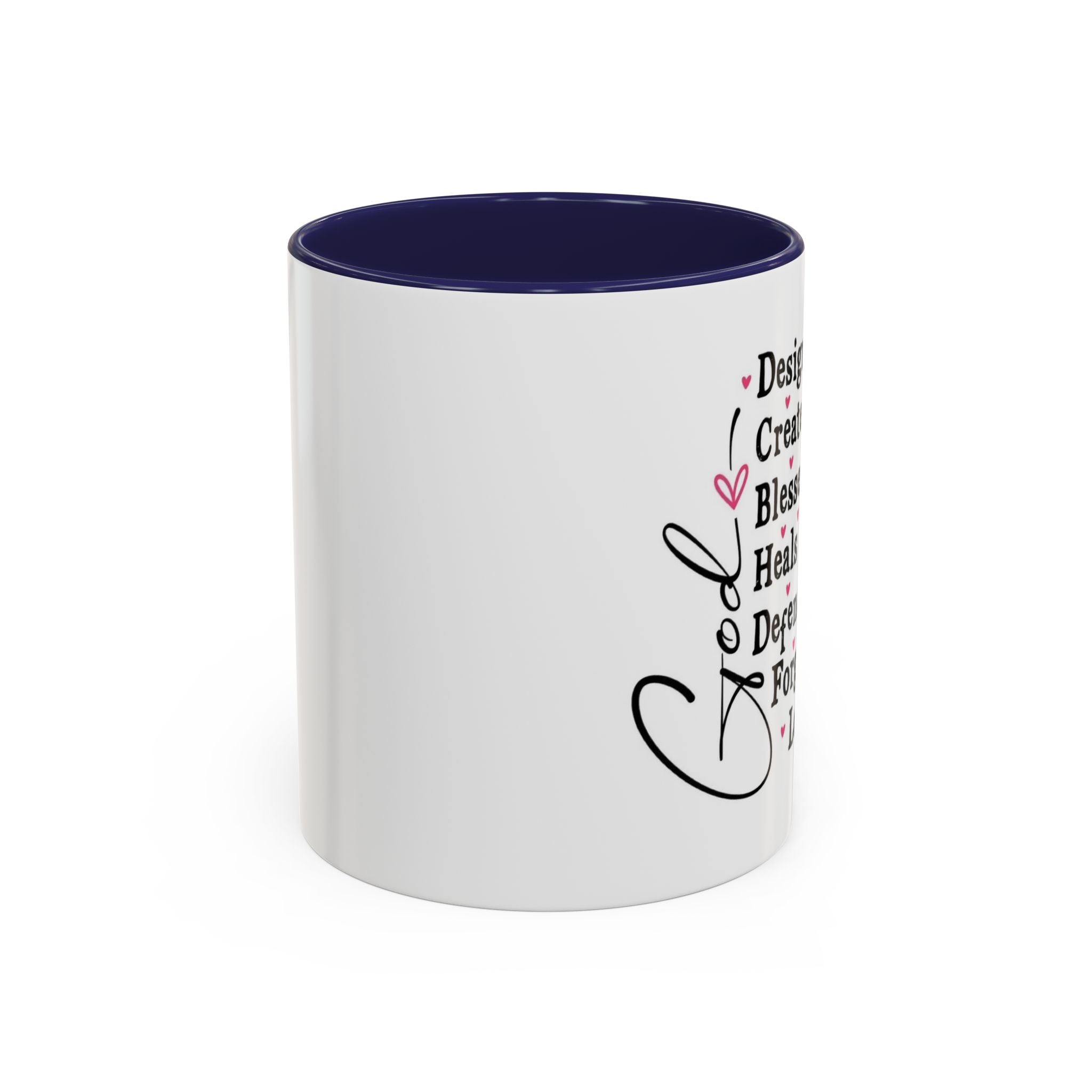 Coffee Mug — "God Designed Me, Created Me, Loves Me" Faith Prayer Accent Mug (11/15 oz)