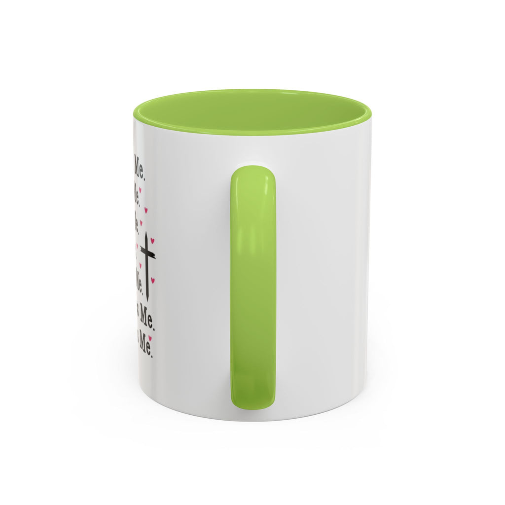 Coffee Mug — "God Designed Me, Created Me, Loves Me" Faith Prayer Accent Mug (11/15 oz)