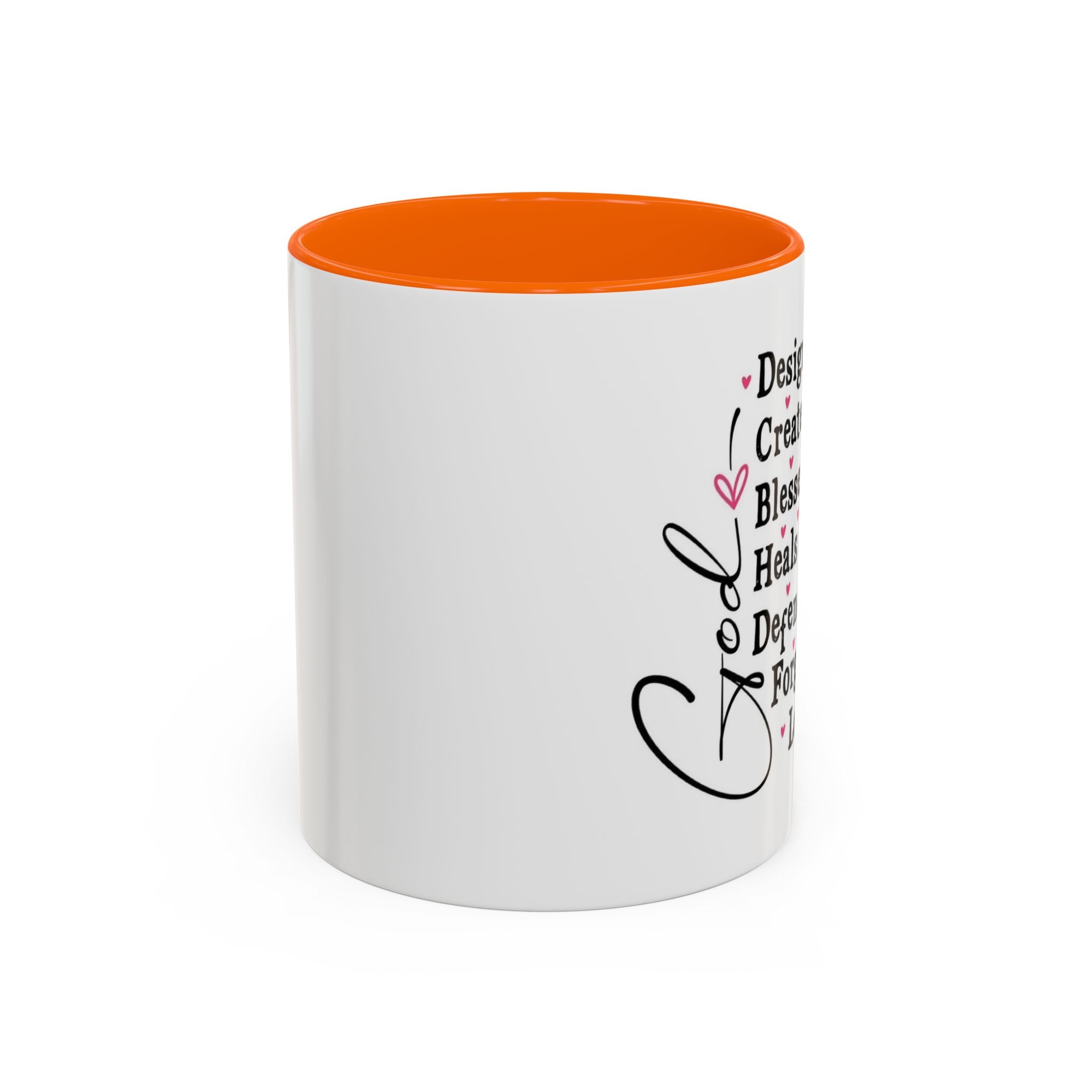 Coffee Mug — "God Designed Me, Created Me, Loves Me" Faith Prayer Accent Mug (11/15 oz)