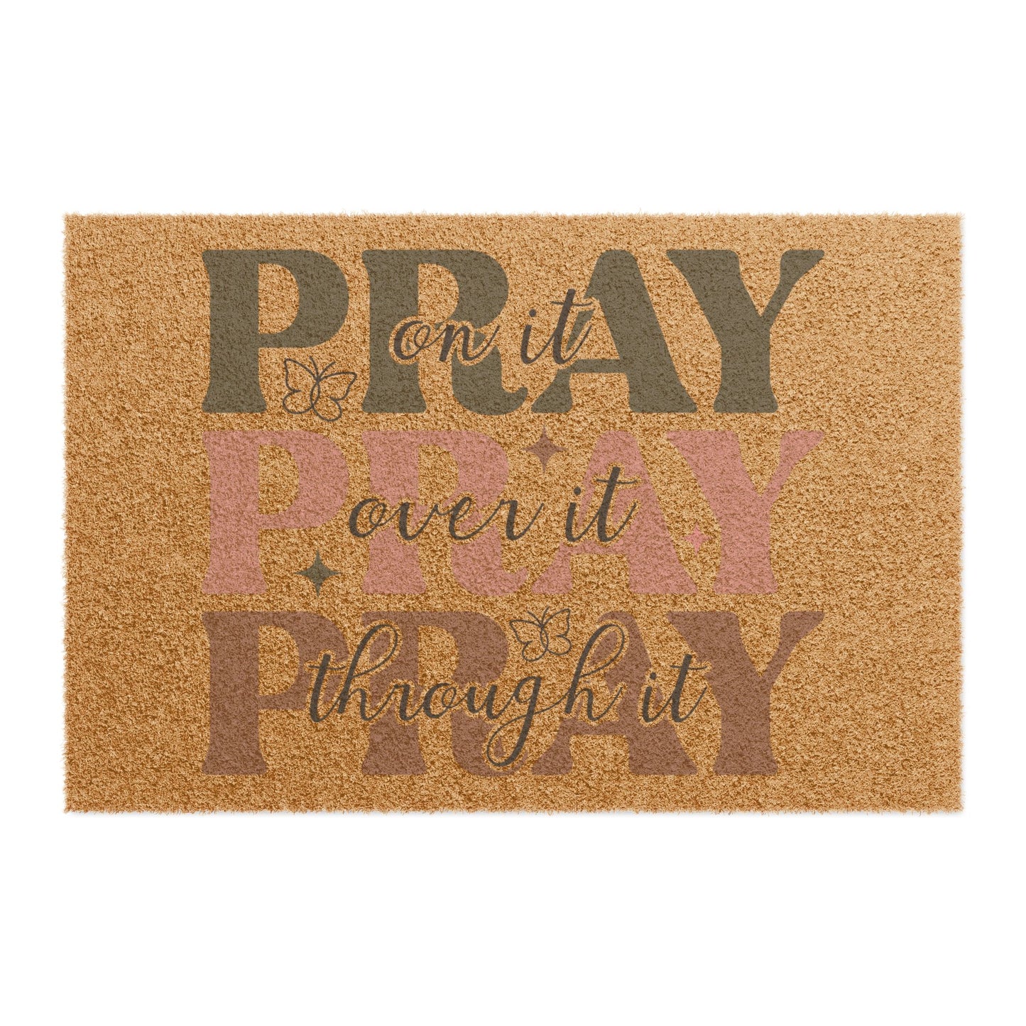 Pray, Live, Laugh Coir Doormat — Inspirational Welcome Mat