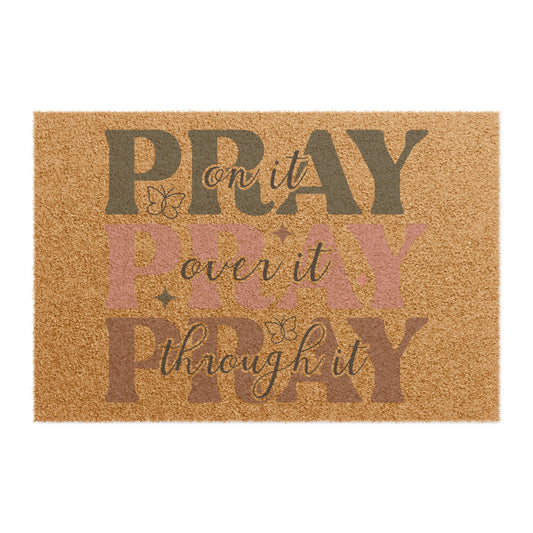 Pray, Live, Laugh Coir Doormat — Inspirational Welcome Mat