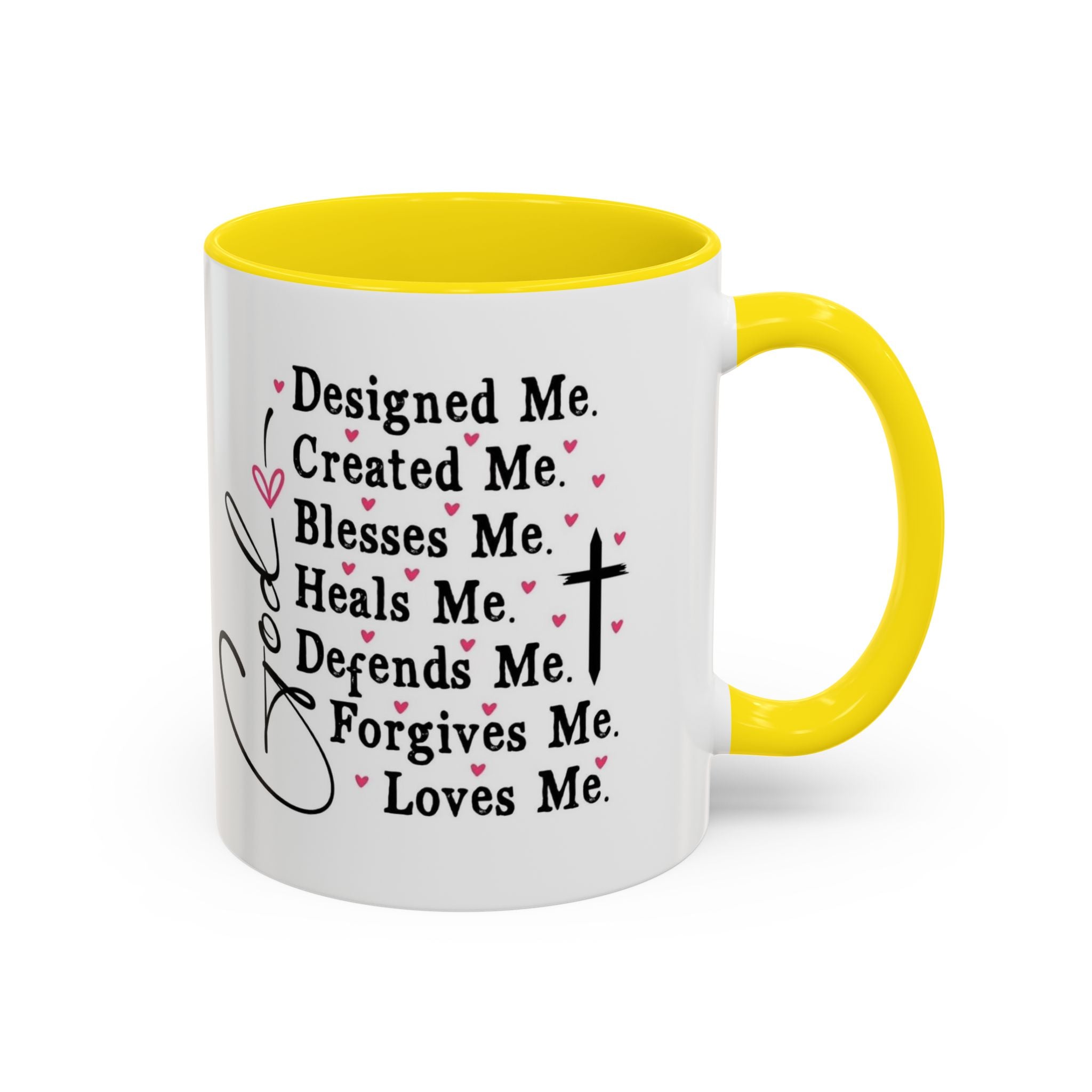 Copy of Coffee Mug — "God Designed Me, Created Me, Loves Me" Faith Prayer Accent Mug (11/15 oz)