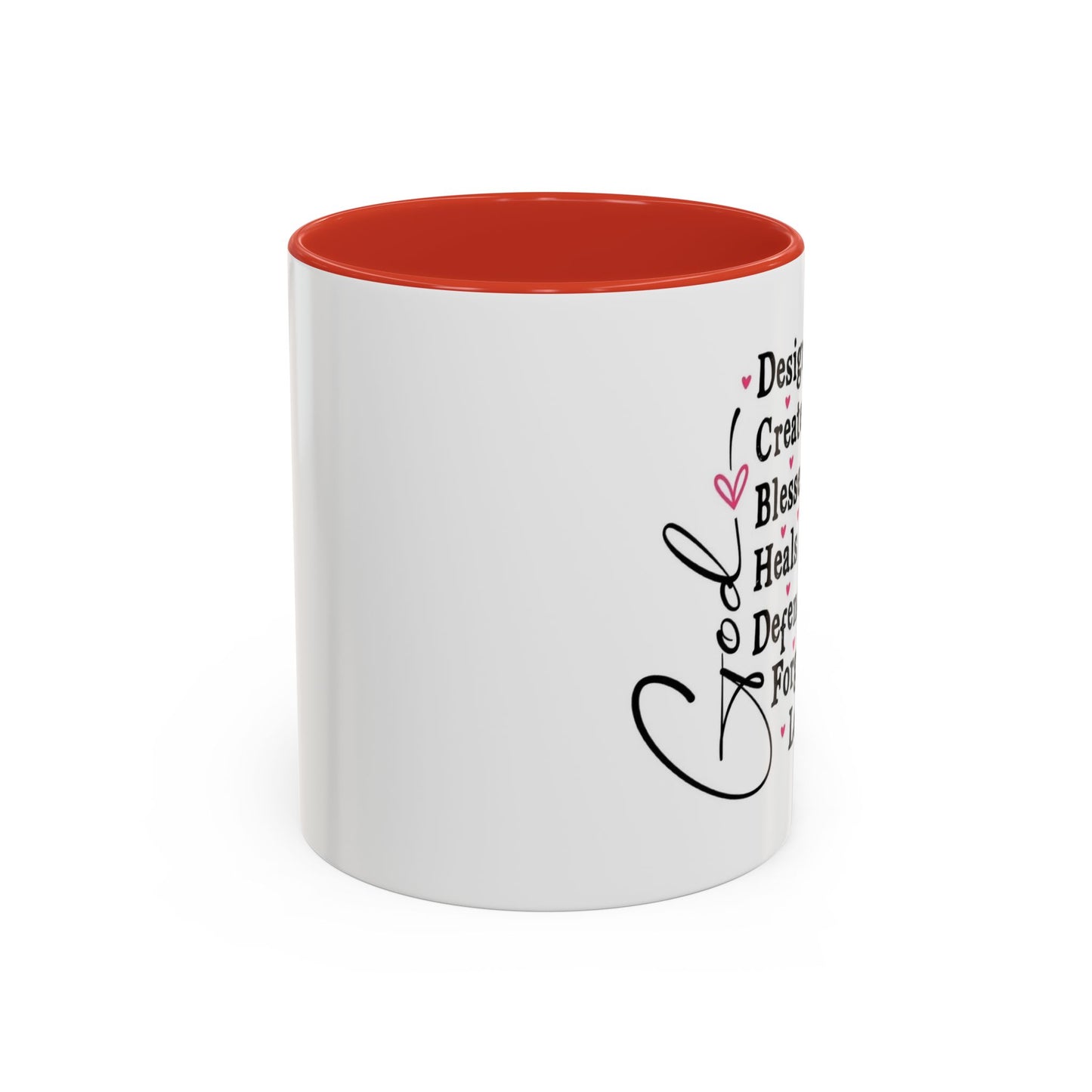 Coffee Mug — "God Designed Me, Created Me, Loves Me" Faith Prayer Accent Mug (11/15 oz)