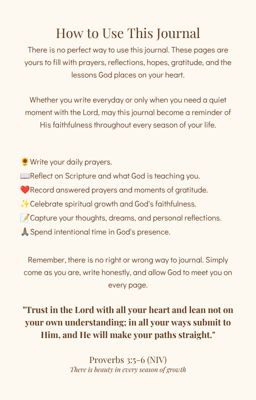 Faith in Bloom l Christian Prayer Journal(Digital Download)