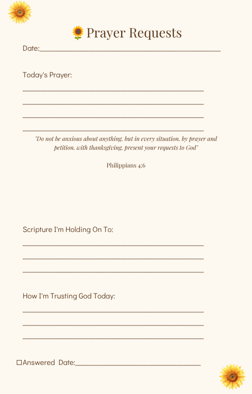 Faith in Bloom l Christian Prayer Journal(Digital Download)